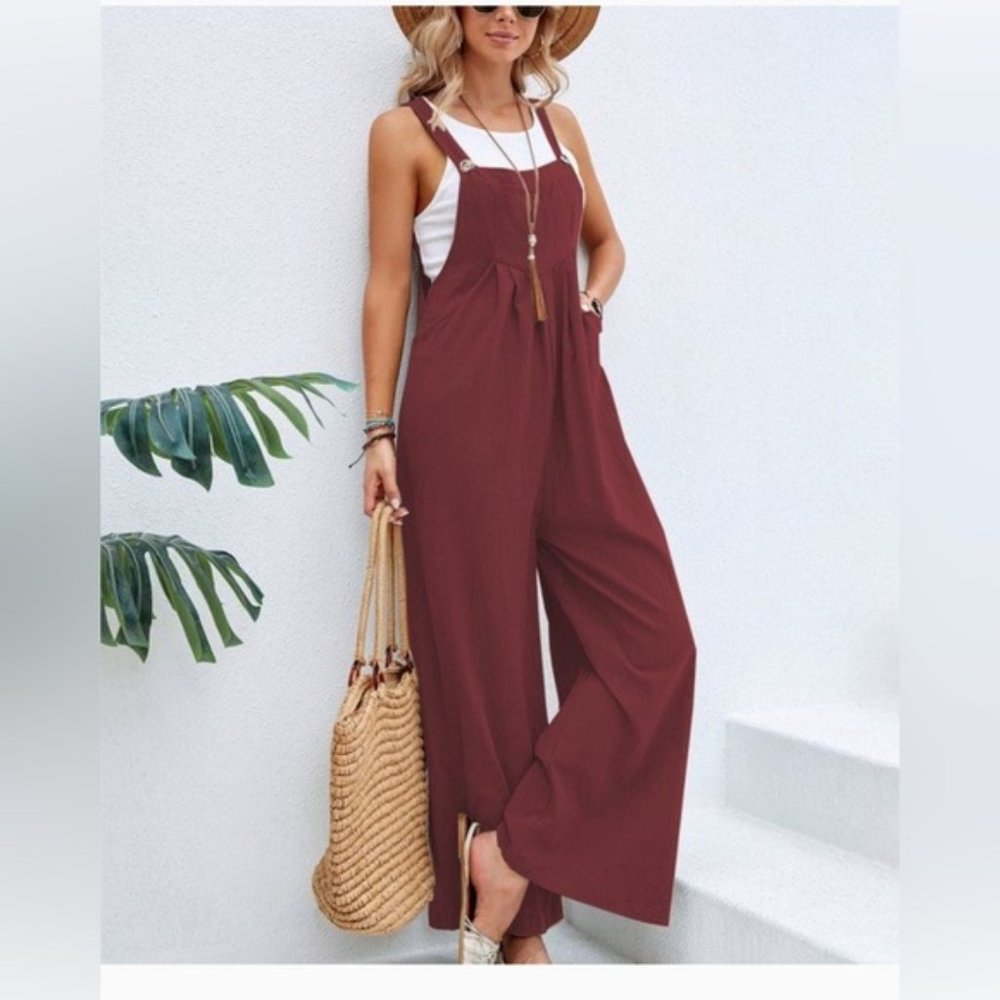 Boho Sleeveless Jumpsuit with Pockets